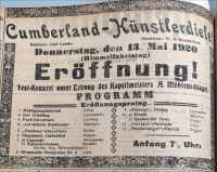 Vorstellungsankündigung der Cumberland-Künstlerdiele 13.05.1920 im Pyrmonter Anzeiger