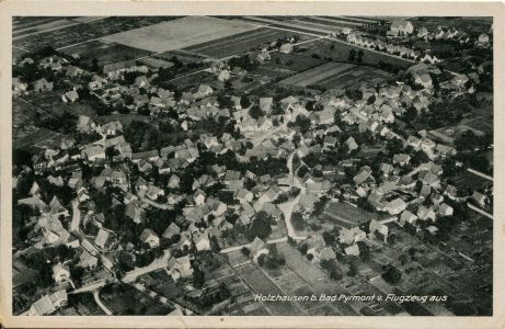 Luftbild von Holzhausen vor 1938, Quelle Stadtarchiv Bad Pyrmont