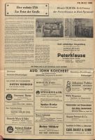 Ankündigung Eröffnung der Peterklause in den Pyrmonter Nachrichten