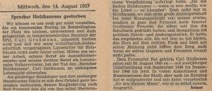 Nachruf Carl Großmann in den PN am 14.08.1957