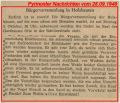 Einladung zur Bürgerversammlung im Oktober 1949