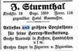 Werbung im Adressbuch 1927, Quelle Stadtarchiv