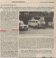 Bericht der Pyrmonter Nachrichten am 22.08.1978 über die DRK-Zentrale im Jägerweg 3 Quelle: Archiv der Dewezet