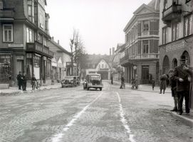 "Schienennarben" am Ende der Brunnenstraße in den 1930ern