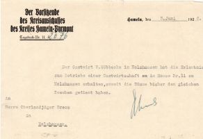 Erlaubnis zum Betrieb einer Gastwirtschaft(1926)